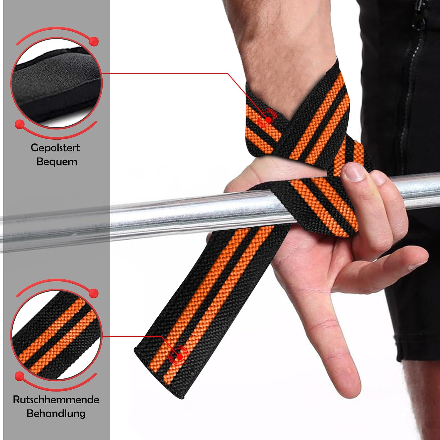 MERCURYAL Zughilfen Krafttraining Lifting Straps - Bodybuilding, Fitness, Kreuzheben, Powerlifting - Kreuzheben Gurte - Profi Lifting Straps - Lifting Straps - Gym Zubehör für Frauen und Männer