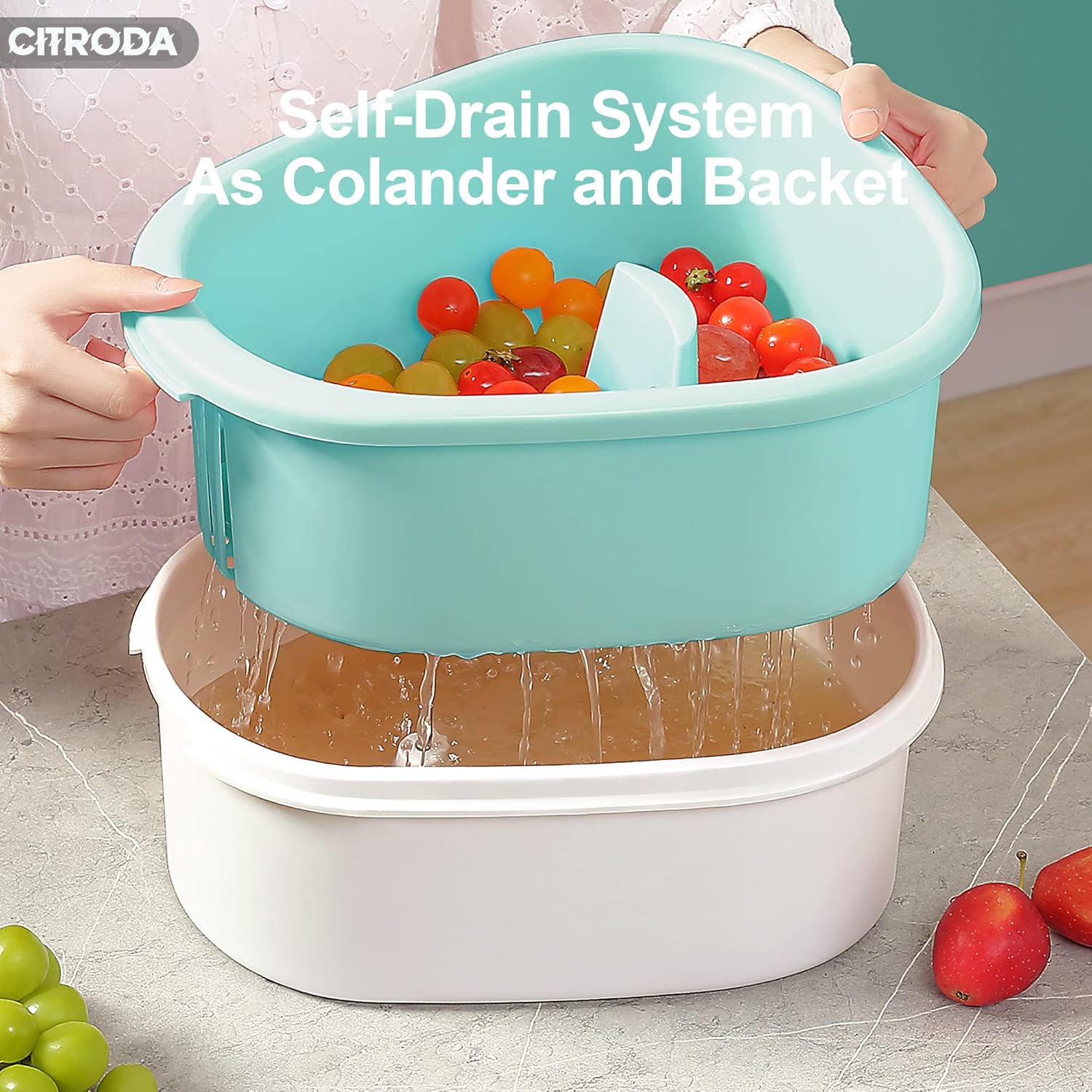 Fruit Cleaner Spinner, Large Fruit Washer Spinner, Fruit Cleaner Spinner with Fruit Washer Bowl, Vegetable Fruit Spinner Washer,Fruit and Vegetable Scrubber (Multy)