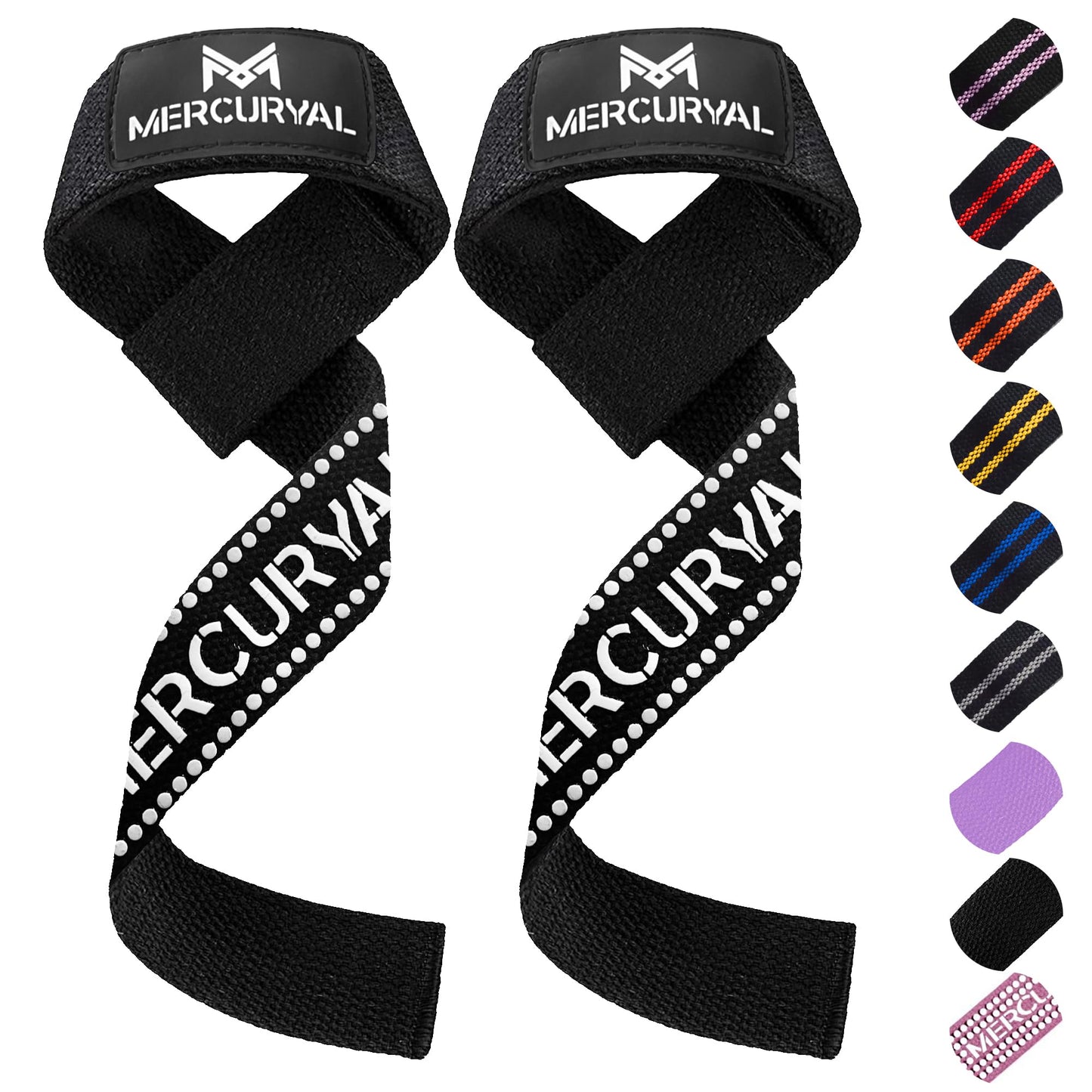 MERCURYAL Zughilfen Krafttraining Lifting Straps - Bodybuilding, Fitness, Kreuzheben, Powerlifting - Kreuzheben Gurte - Profi Lifting Straps - Lifting Straps - Gym Zubehör für Frauen und Männer