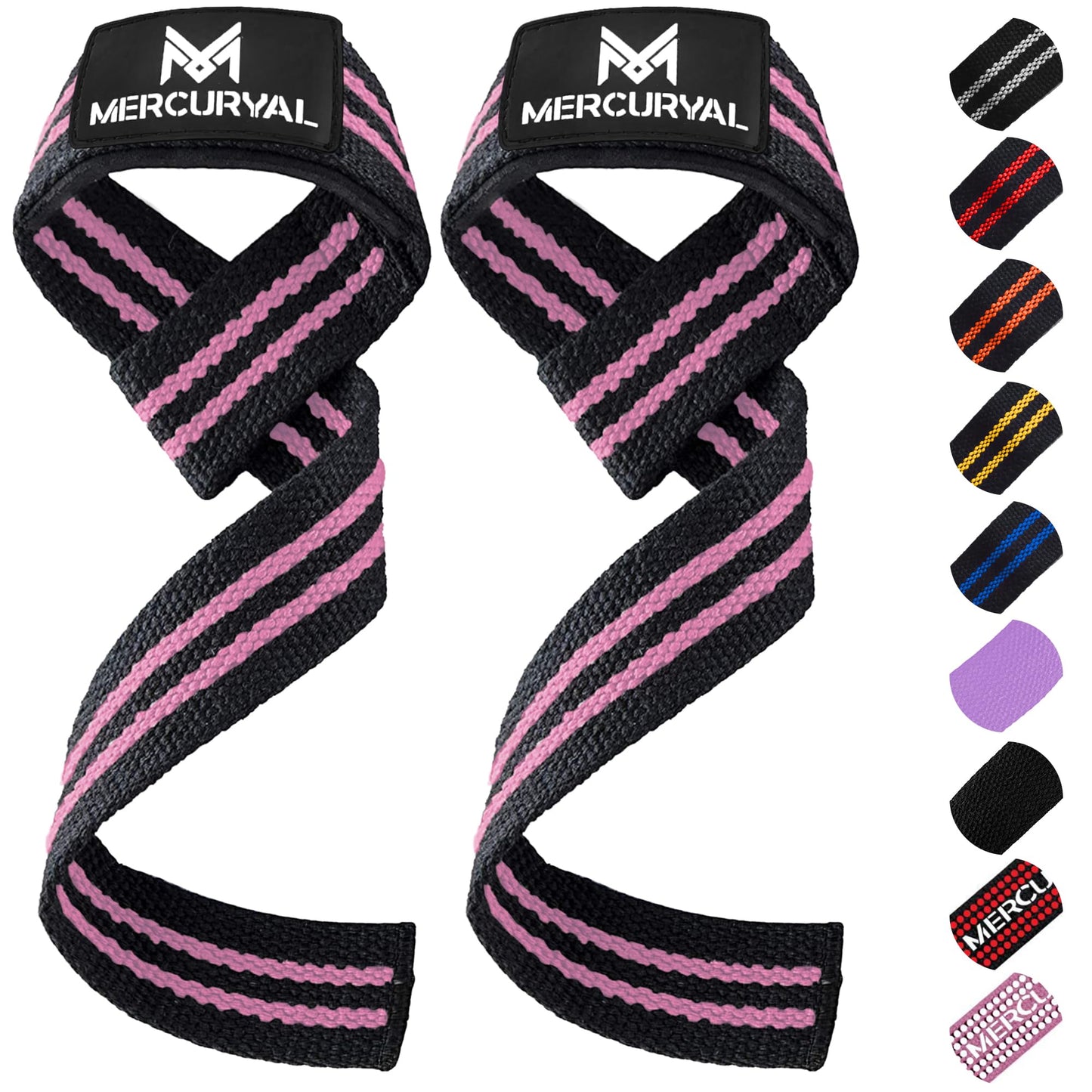 MERCURYAL Zughilfen Krafttraining Lifting Straps - Bodybuilding, Fitness, Kreuzheben, Powerlifting - Kreuzheben Gurte - Profi Lifting Straps - Lifting Straps - Gym Zubehör für Frauen und Männer