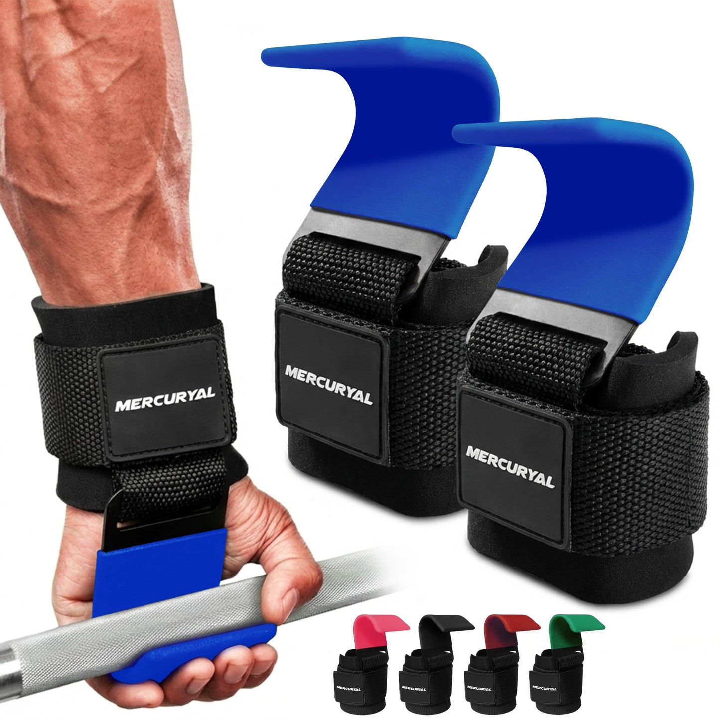 MERCURYAL Zughilfen Krafttraining Lifting Straps - Bodybuilding, Fitness, Kreuzheben, Powerlifting - Kreuzheben Gurte - Profi Lifting Straps - Lifting Straps - Gym Zubehör für Frauen und Männer