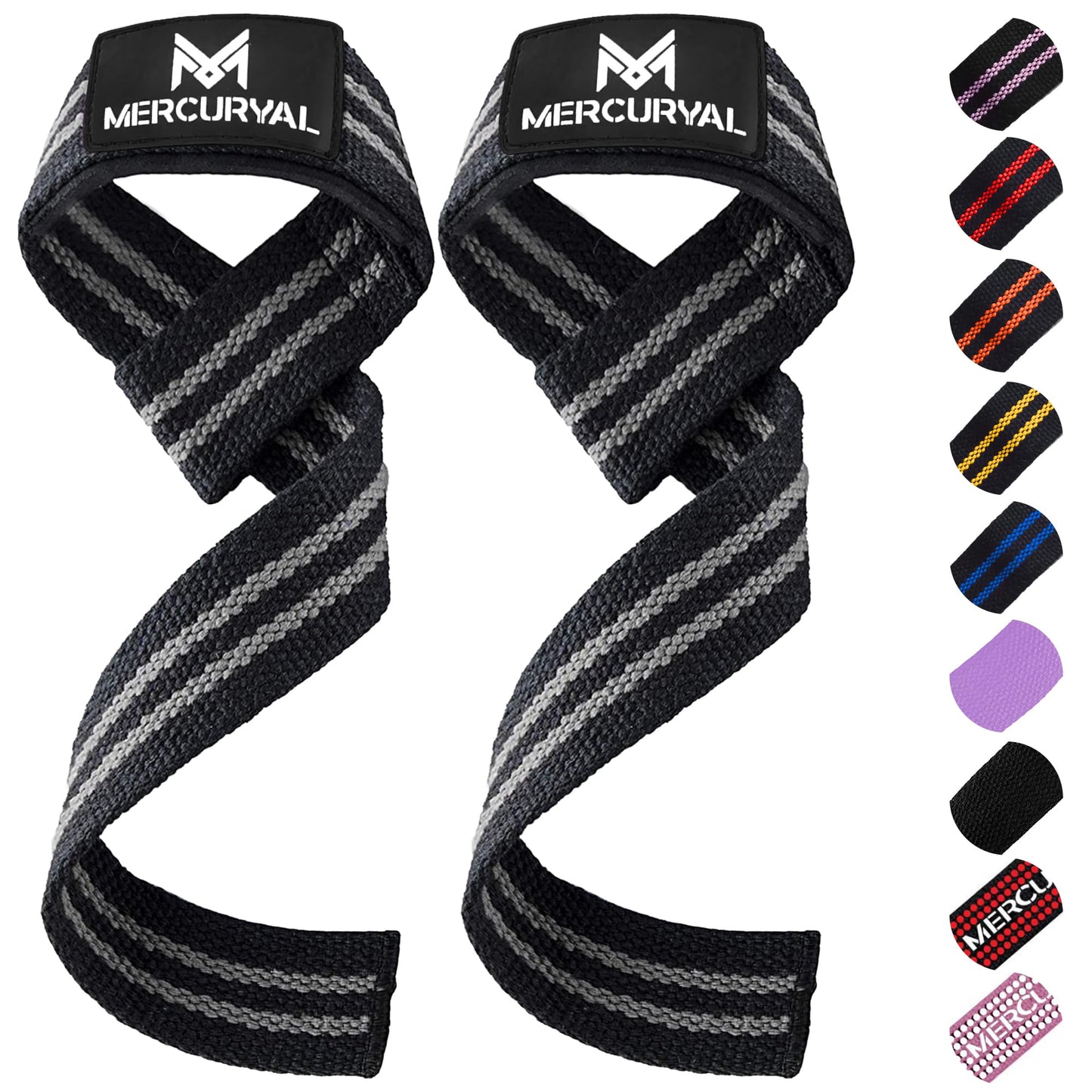 MERCURYAL Zughilfen Krafttraining Lifting Straps - Bodybuilding, Fitness, Kreuzheben, Powerlifting - Kreuzheben Gurte - Profi Lifting Straps - Lifting Straps - Gym Zubehör für Frauen und Männer