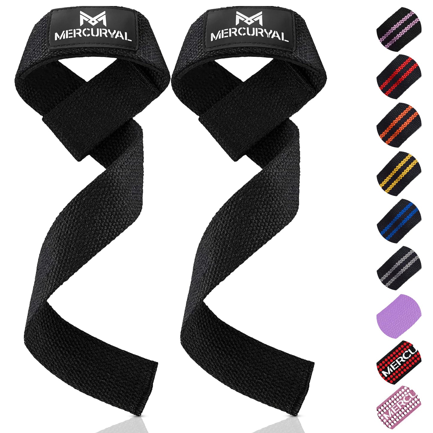 MERCURYAL Zughilfen Krafttraining Lifting Straps - Bodybuilding, Fitness, Kreuzheben, Powerlifting - Kreuzheben Gurte - Profi Lifting Straps - Lifting Straps - Gym Zubehör für Frauen und Männer