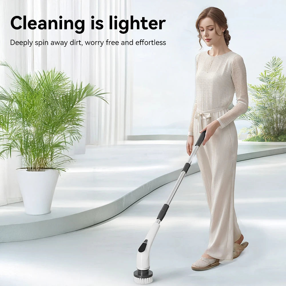 Electric Cleaning Brush 9 in 1 Household Wireless Rotatable 3 Speeds Cleaning Scrubber Tools For Bathroom Kitchen Window Toilet