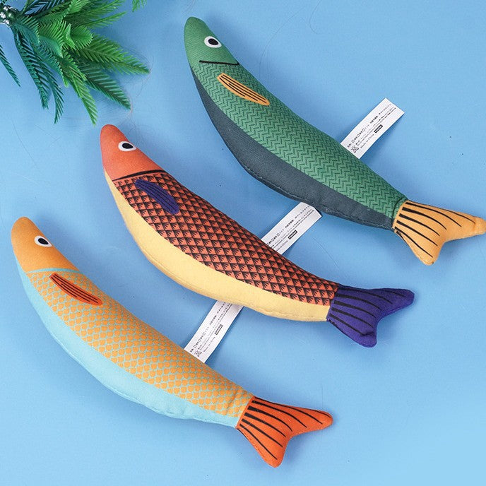 Cat Toy Fish Simulation Mint Self-Entertainment Boredom Relief Chew-Resistant Teasing Cat Stick Kitten Pet Supplies