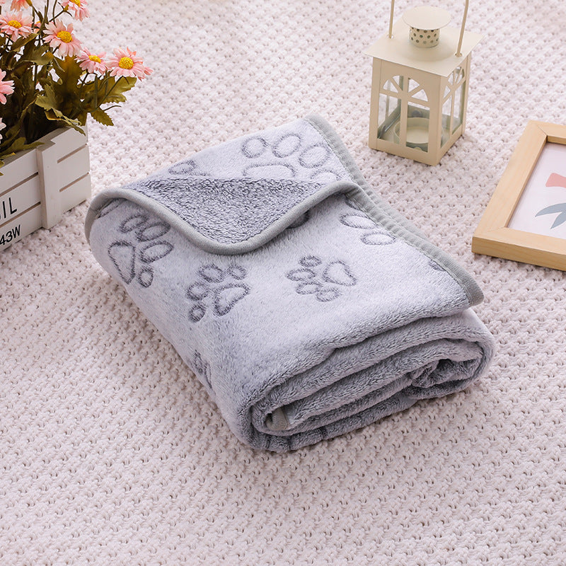 Cross-border pet blanket mat cat and dog flannel blanket autumn and winter warm blanket pet sleeping mat wholesale