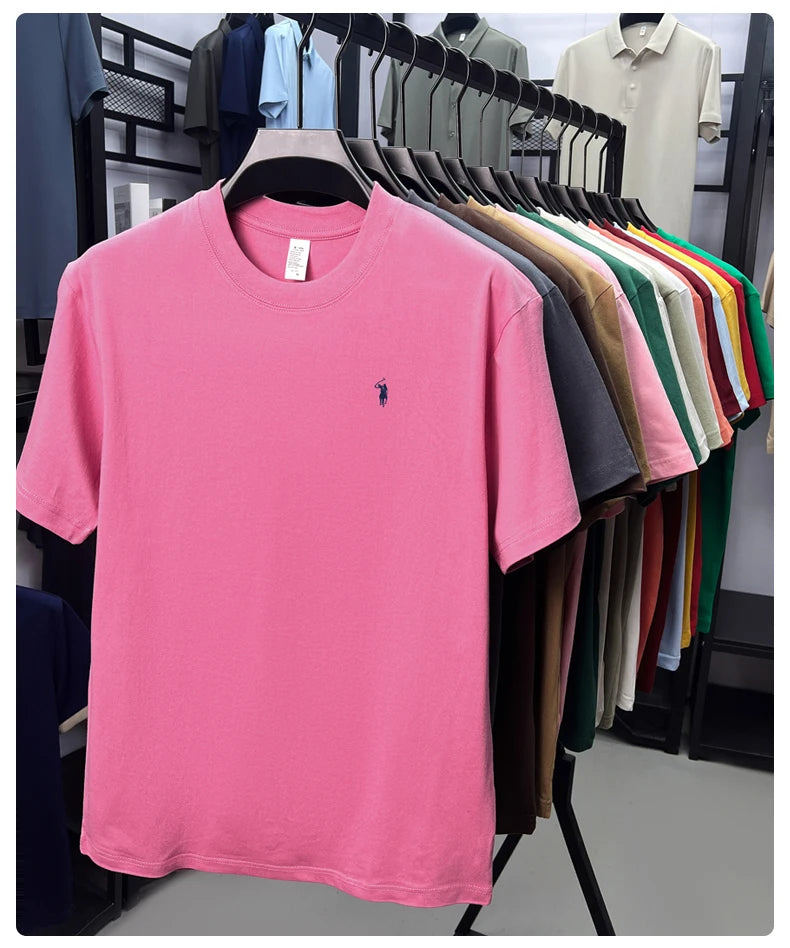 Men's Premium Cotton Embroidered Round Neck T-Shirt