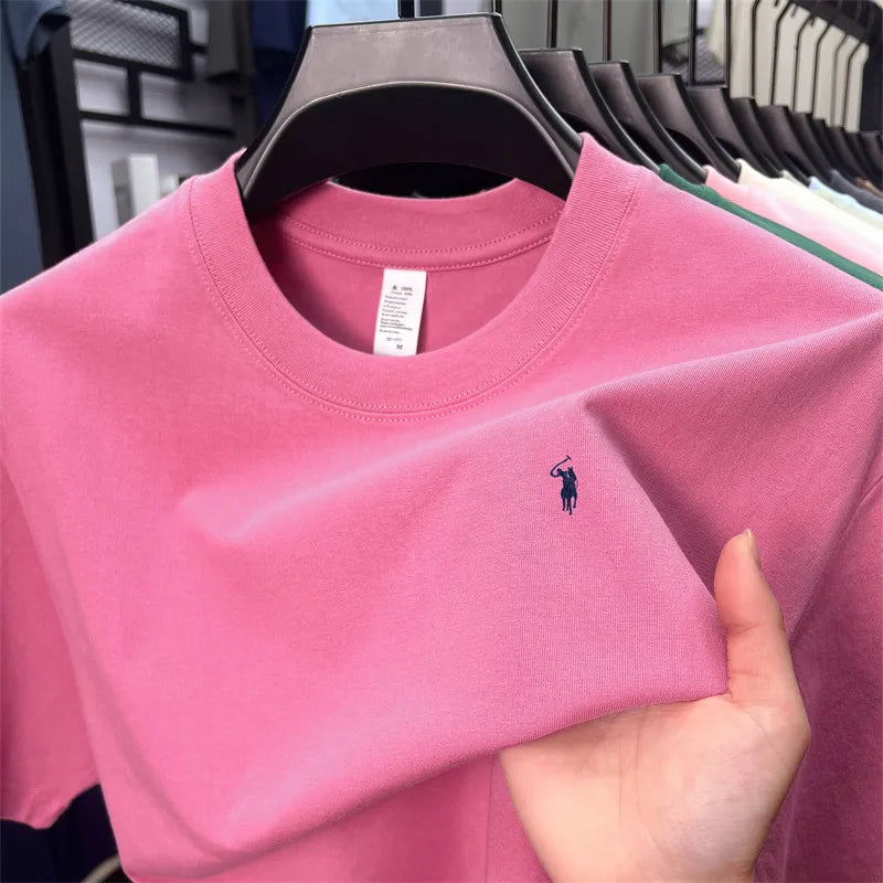 Men's Premium Cotton Embroidered Round Neck T-Shirt