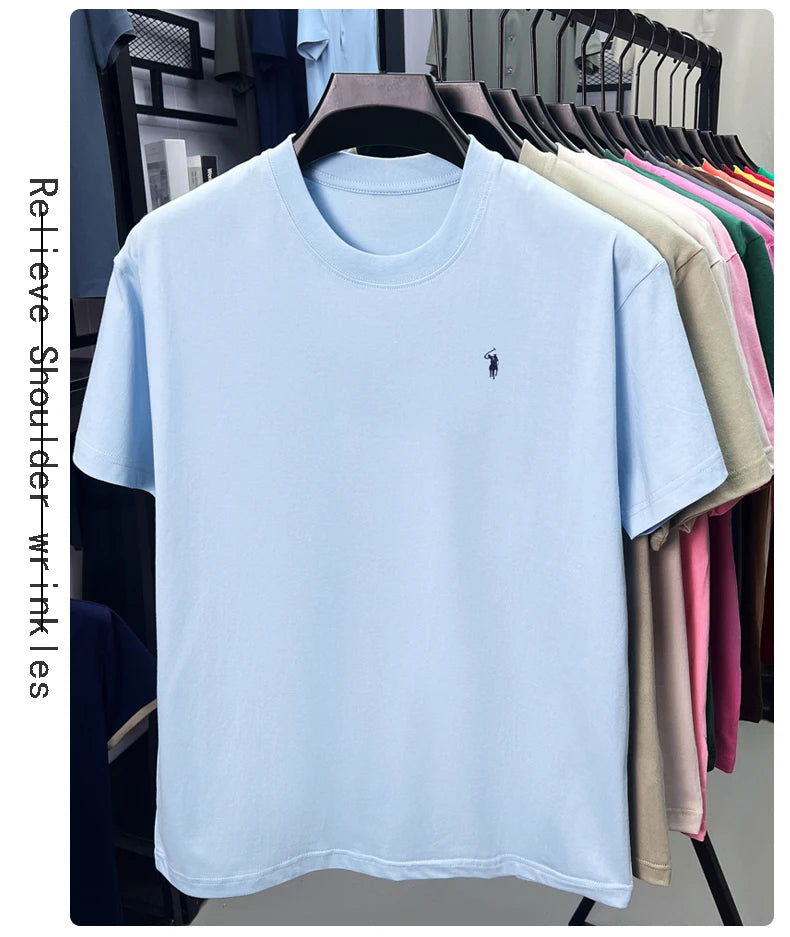 Men's Premium Cotton Embroidered Round Neck T-Shirt