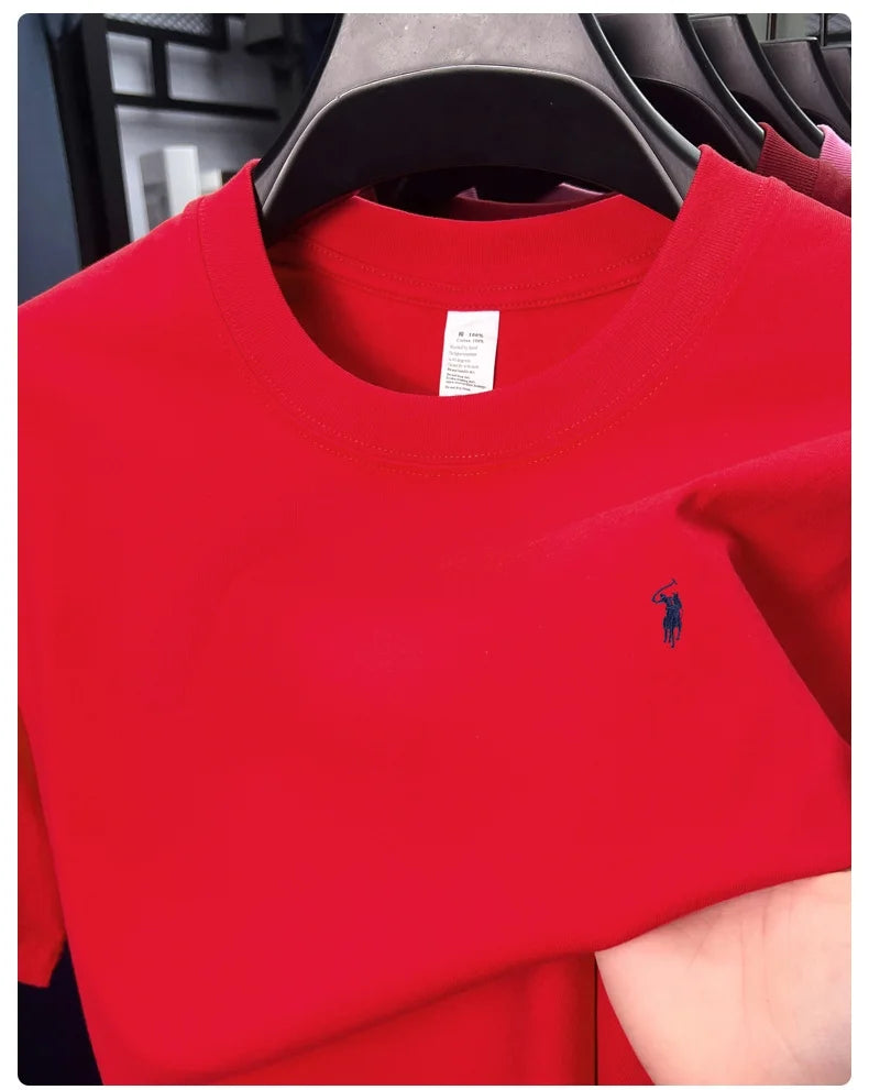 Men's Premium Cotton Embroidered Round Neck T-Shirt