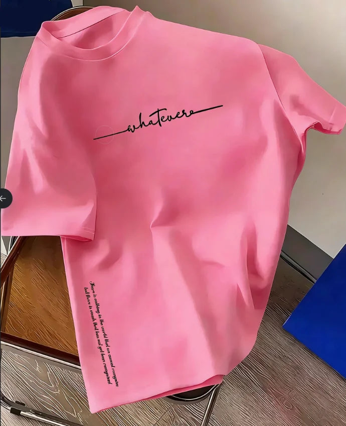 Spring and Summer  Casual Sports Loose Cotton T-shirt  Men's and Women's Simple Letter-Printed Round-neck Short-sleeved Top