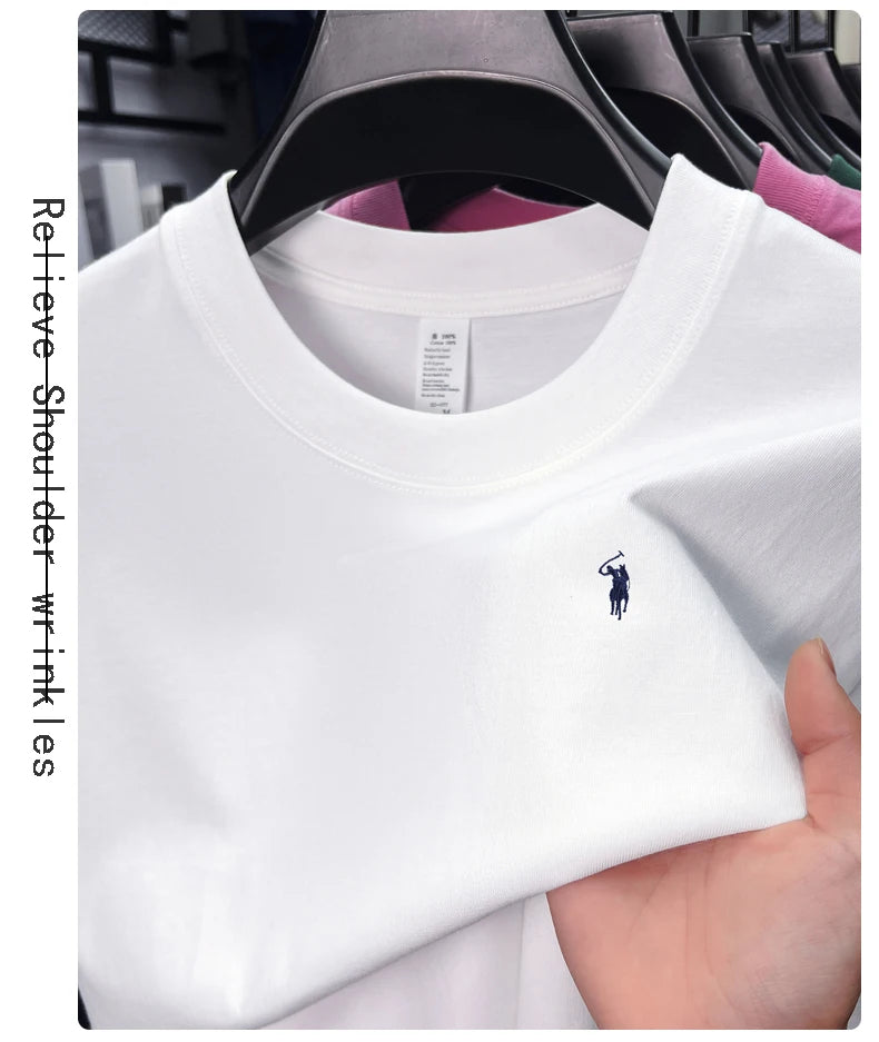 Men's Premium Cotton Embroidered Round Neck T-Shirt