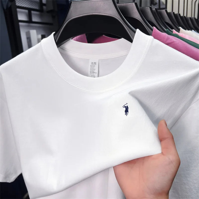 Men's Premium Cotton Embroidered Round Neck T-Shirt