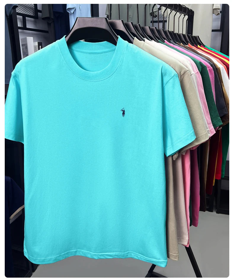 Men's Premium Cotton Embroidered Round Neck T-Shirt