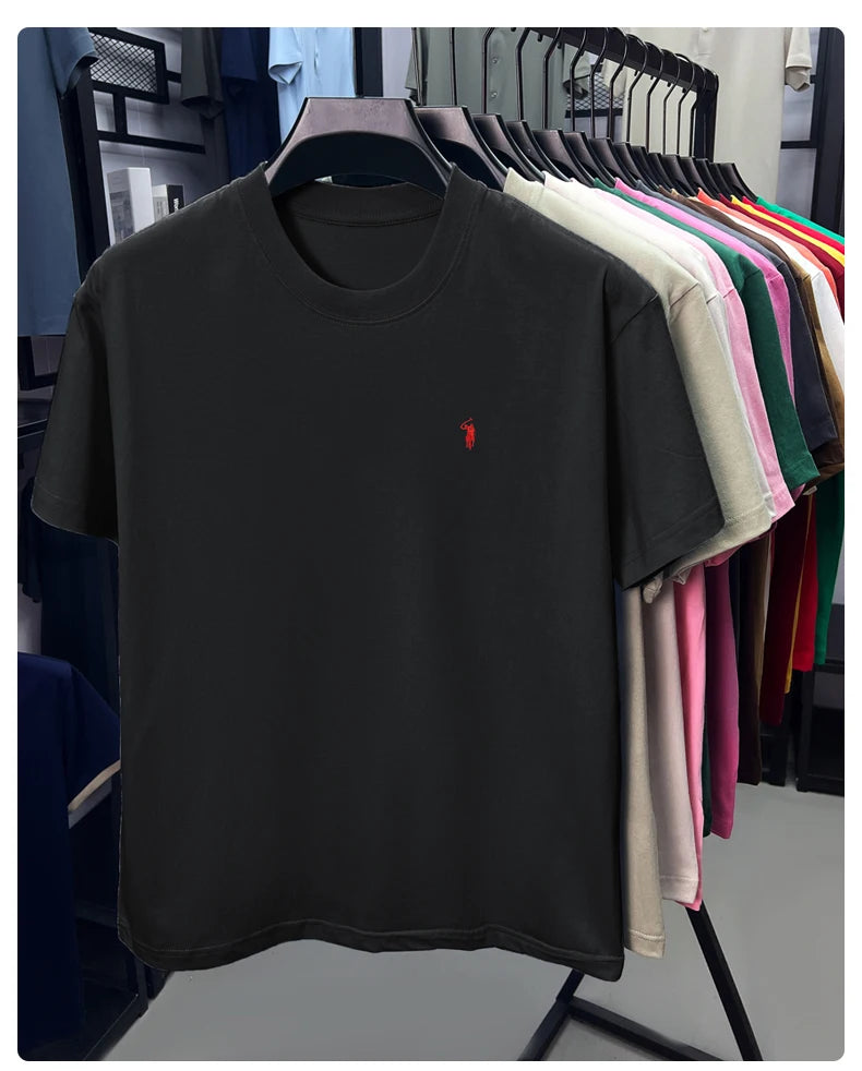 Men's Premium Cotton Embroidered Round Neck T-Shirt