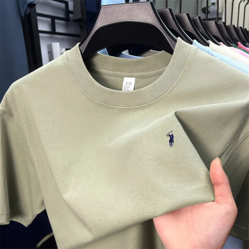 Men's Premium Cotton Embroidered Round Neck T-Shirt
