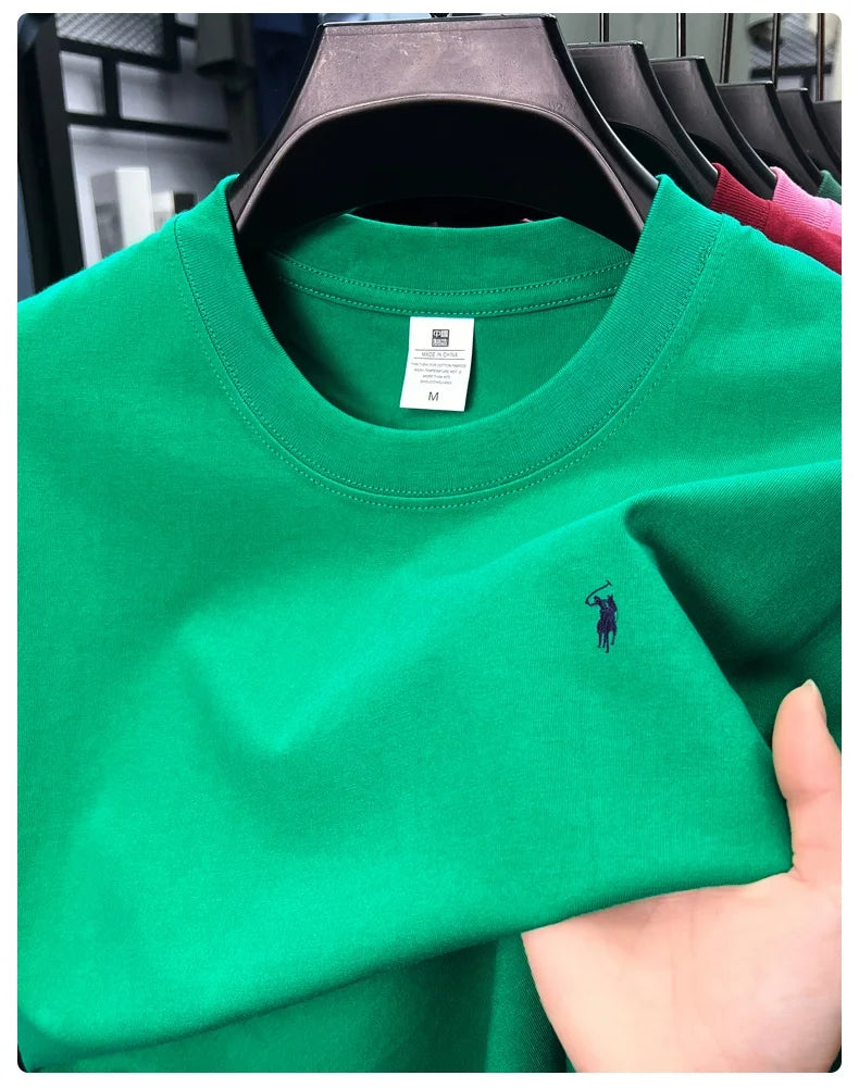Men's Premium Cotton Embroidered Round Neck T-Shirt