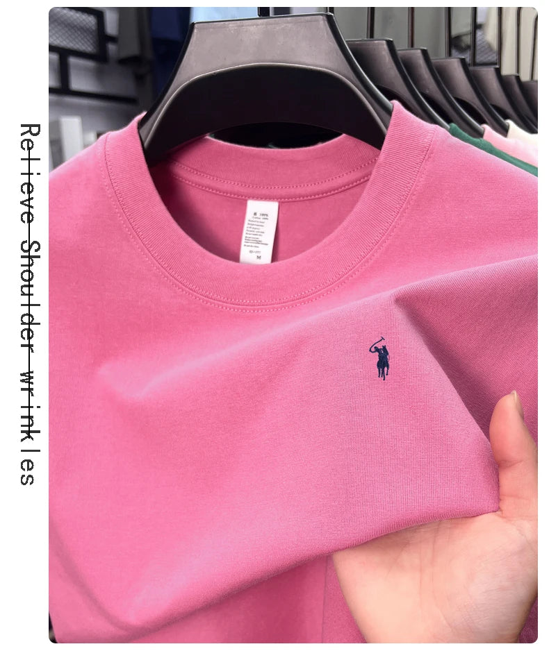 Men's Premium Cotton Embroidered Round Neck T-Shirt