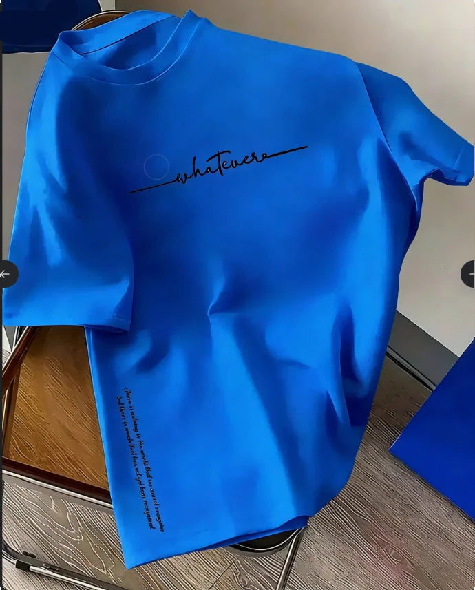 Spring and Summer  Casual Sports Loose Cotton T-shirt  Men's and Women's Simple Letter-Printed Round-neck Short-sleeved Top