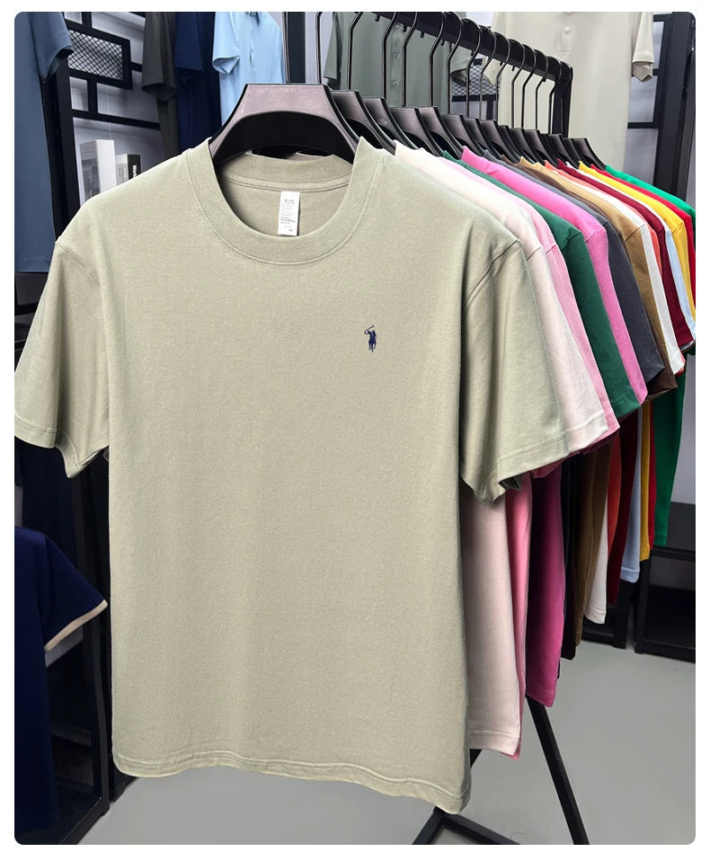Men's Premium Cotton Embroidered Round Neck T-Shirt