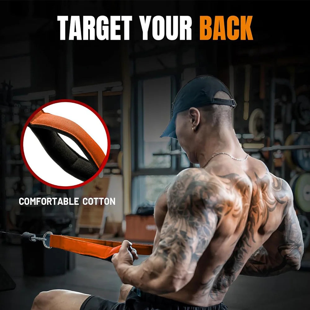 6-ring triceps rope connecting handle - heavy-duty training rope, adjustable length suitable for push ups and sit ups