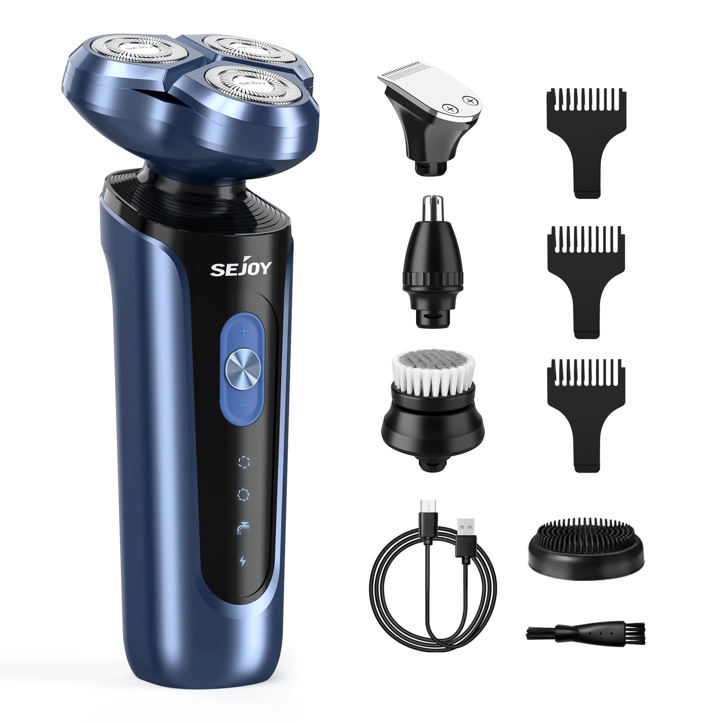 SEJOY Electric Shaver for Men,Hair Trimmer,Nose Hair Scissors,Facial Cleanser, Facial Massager Rechargeable Shaving Machine