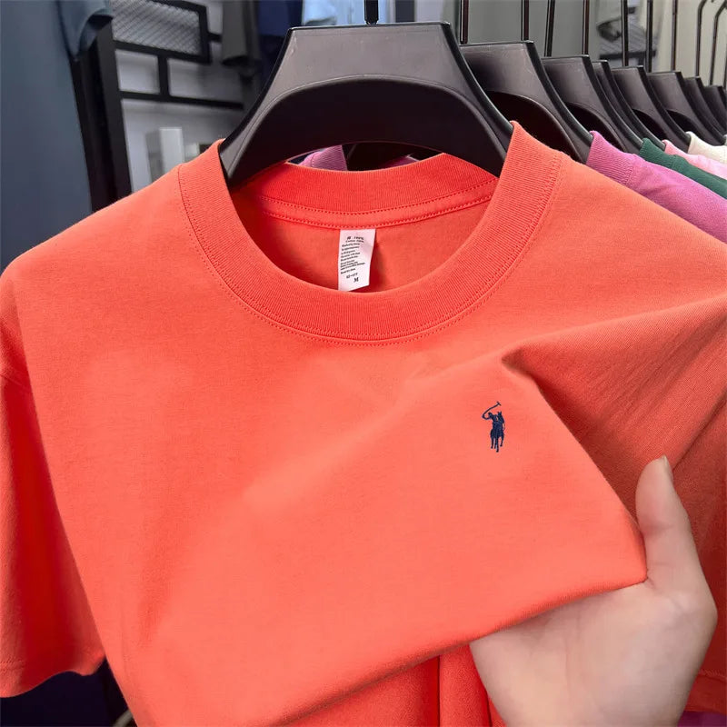Men's Premium Cotton Embroidered Round Neck T-Shirt