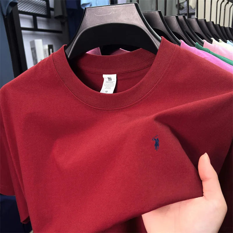 Men's Premium Cotton Embroidered Round Neck T-Shirt