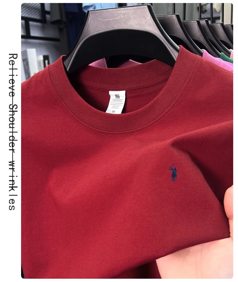Men's Premium Cotton Embroidered Round Neck T-Shirt
