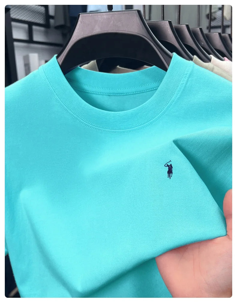 Men's Premium Cotton Embroidered Round Neck T-Shirt