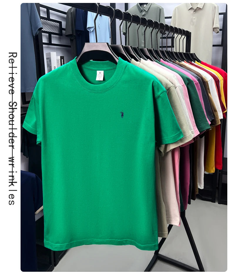 Men's Premium Cotton Embroidered Round Neck T-Shirt