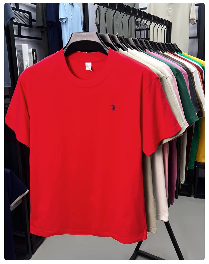 Men's Premium Cotton Embroidered Round Neck T-Shirt