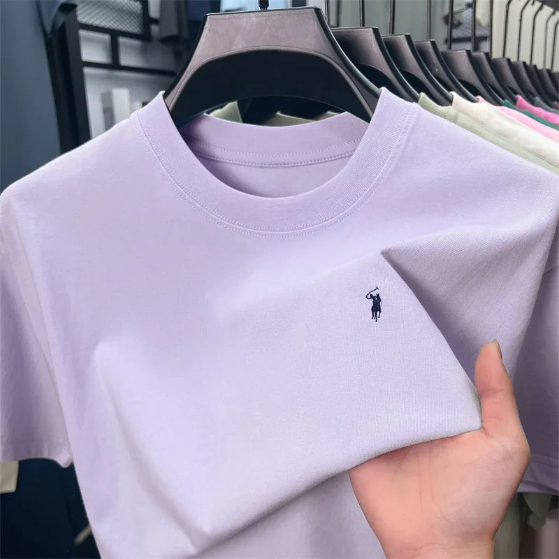 Men's Premium Cotton Embroidered Round Neck T-Shirt