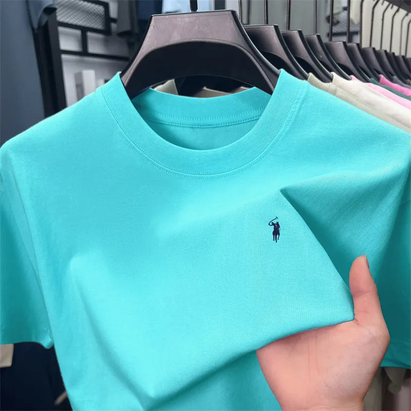 Men's Premium Cotton Embroidered Round Neck T-Shirt