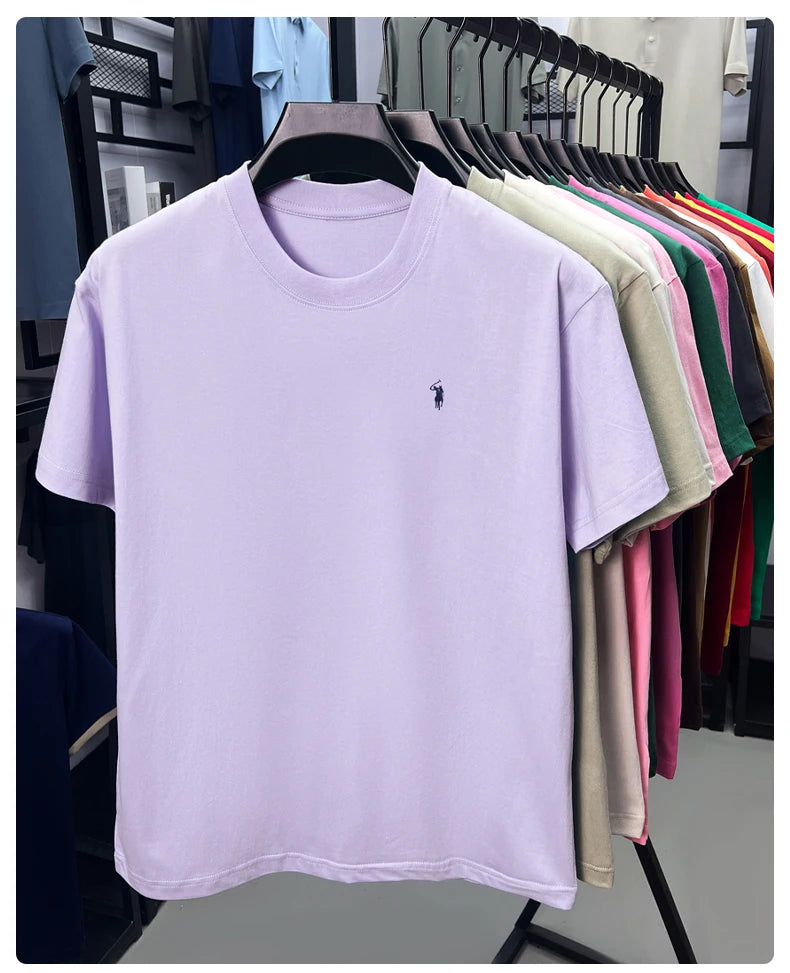 Men's Premium Cotton Embroidered Round Neck T-Shirt