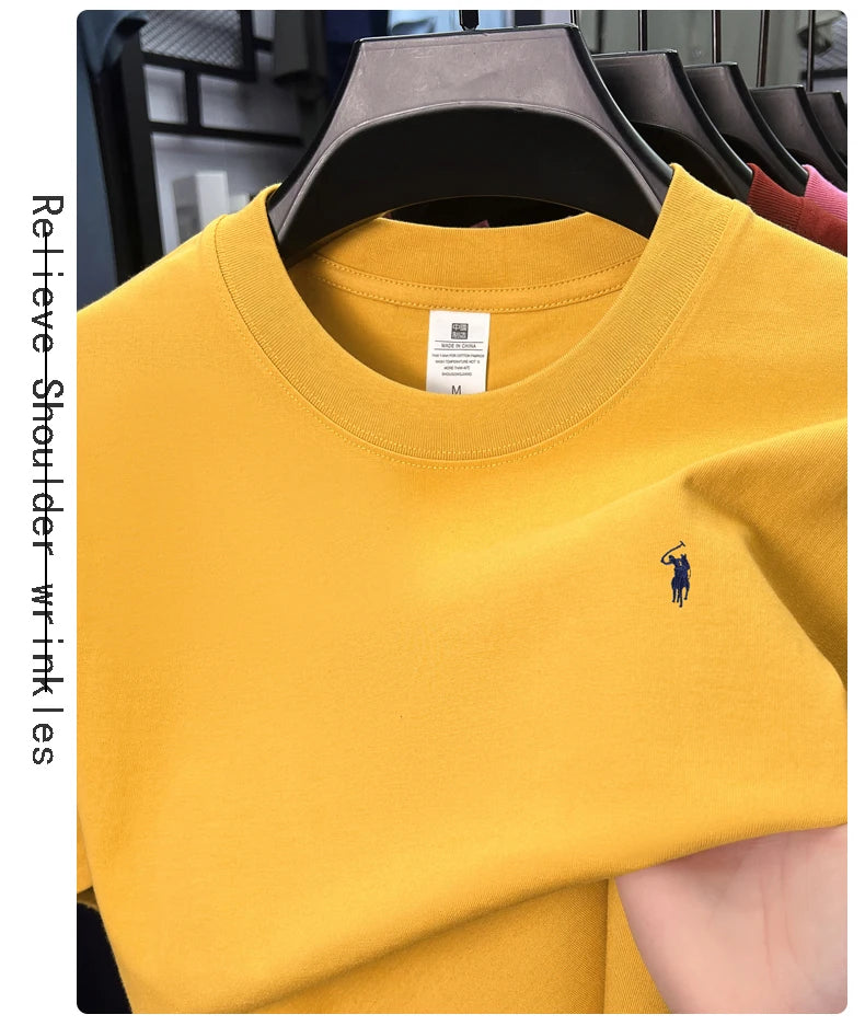 Men's Premium Cotton Embroidered Round Neck T-Shirt