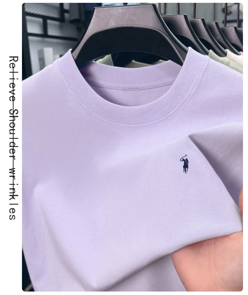 Men's Premium Cotton Embroidered Round Neck T-Shirt
