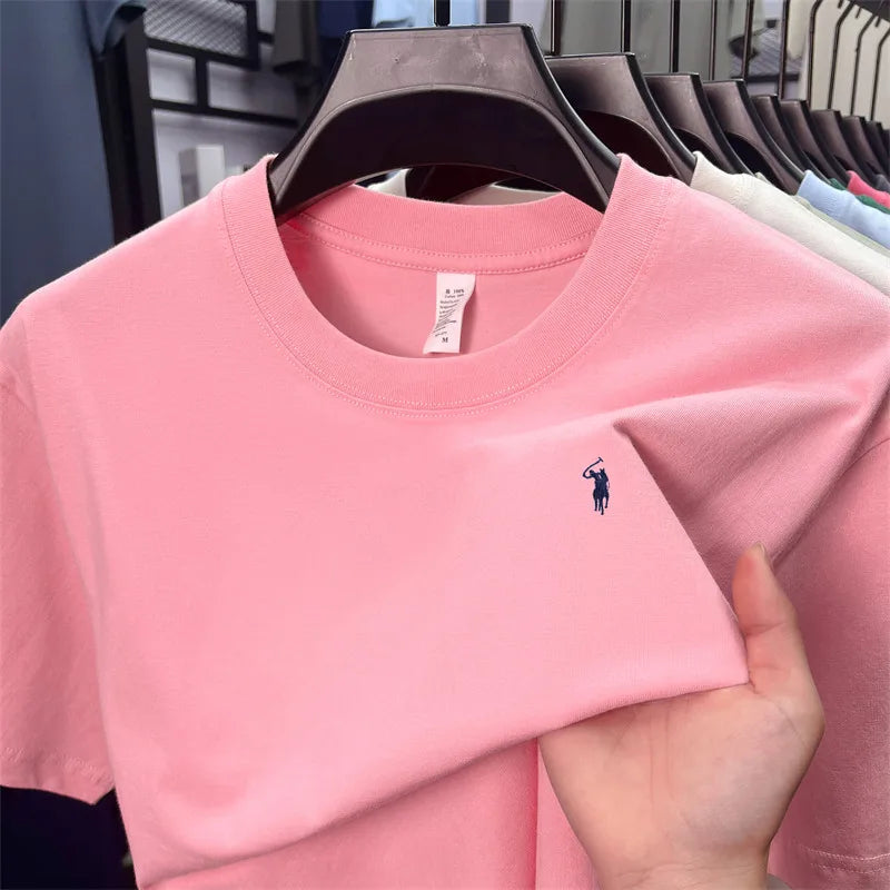 Men's Premium Cotton Embroidered Round Neck T-Shirt