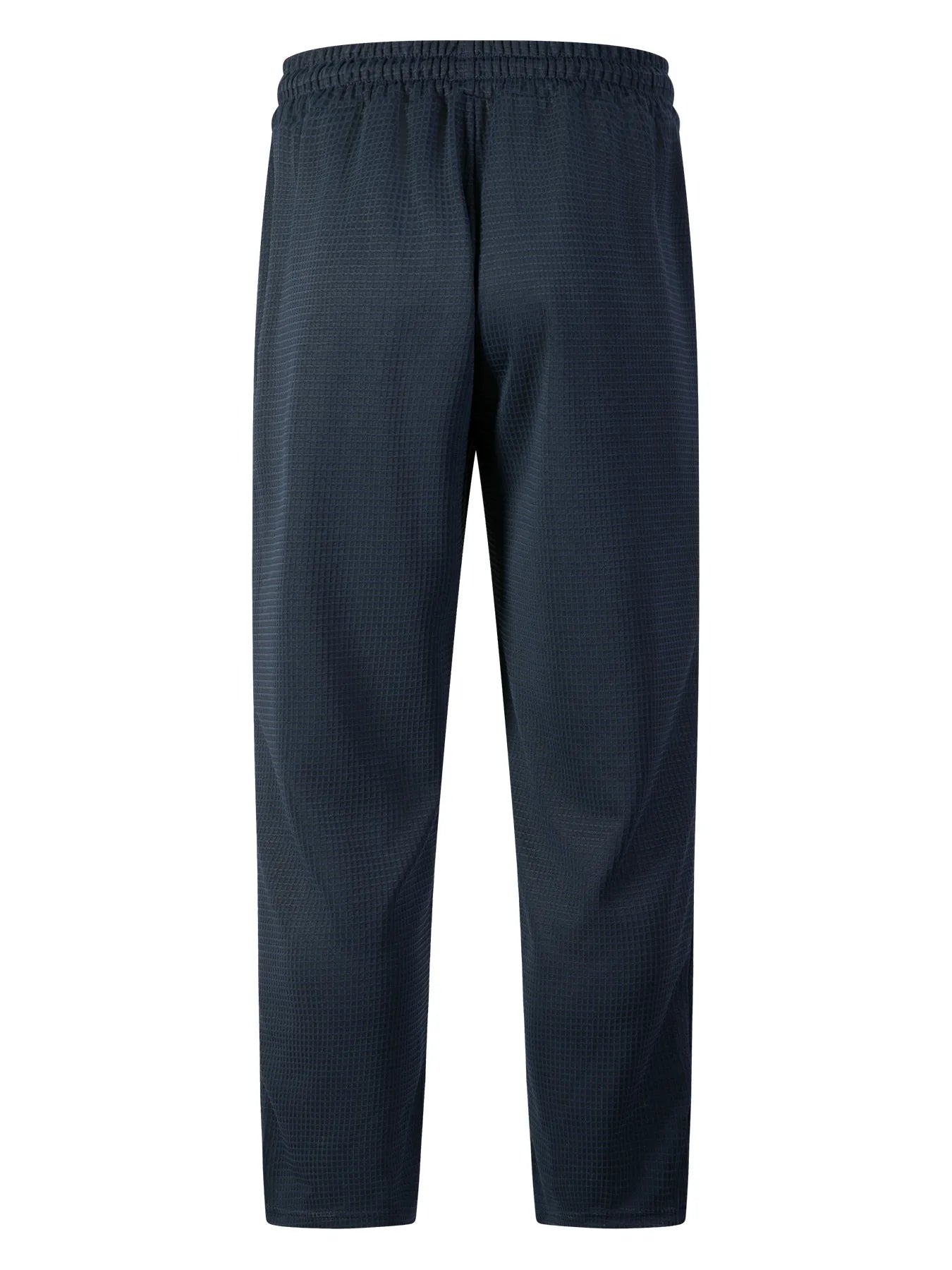 Men's Waffle Knit Elastic Waist Straight-Leg Pants