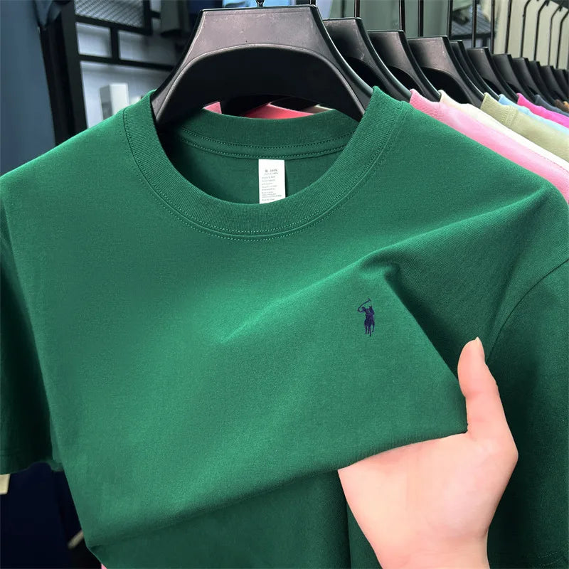 Men's Premium Cotton Embroidered Round Neck T-Shirt