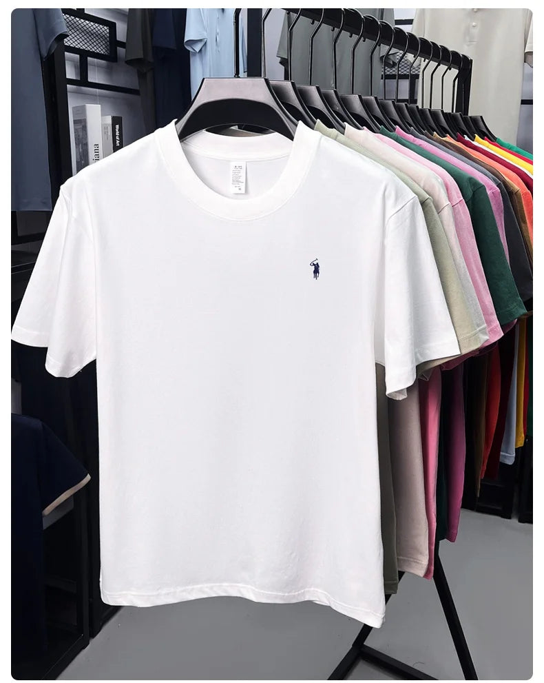 Men's Premium Cotton Embroidered Round Neck T-Shirt