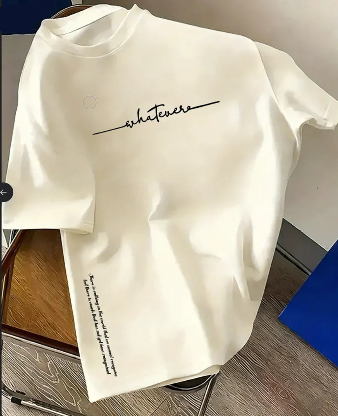 Spring and Summer  Casual Sports Loose Cotton T-shirt  Men's and Women's Simple Letter-Printed Round-neck Short-sleeved Top
