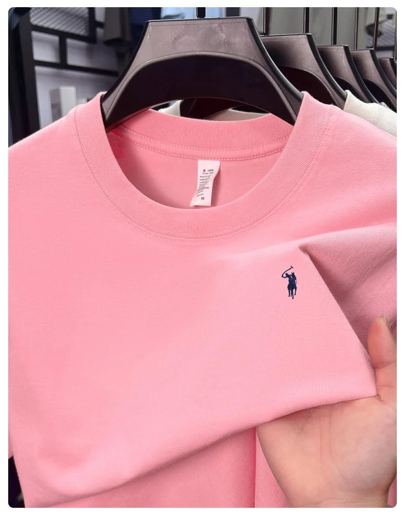 Men's Premium Cotton Embroidered Round Neck T-Shirt