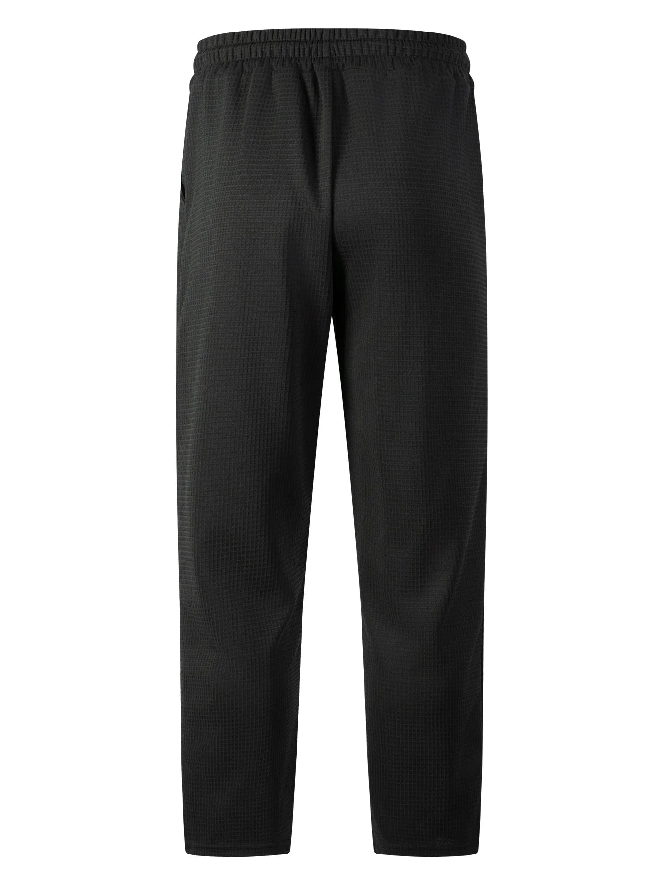 Men's Waffle Knit Elastic Waist Straight-Leg Pants